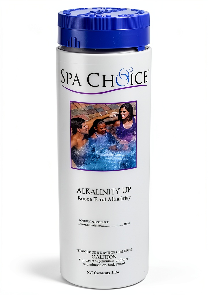 SpaChoice Alkalinity Increaser Granular Pool Water Balancer being poured into pool skimmer