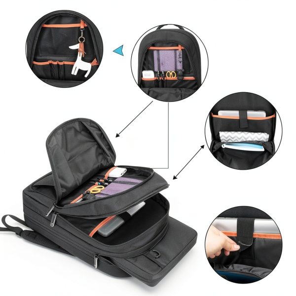 Chef Backpack Samdew Three-Layer Knife Case with 12+23 Slots-3