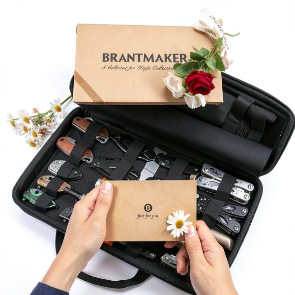 Knife Display Case BRANTMAKER 61+ Knife Organizer with Shoulder Strap-5