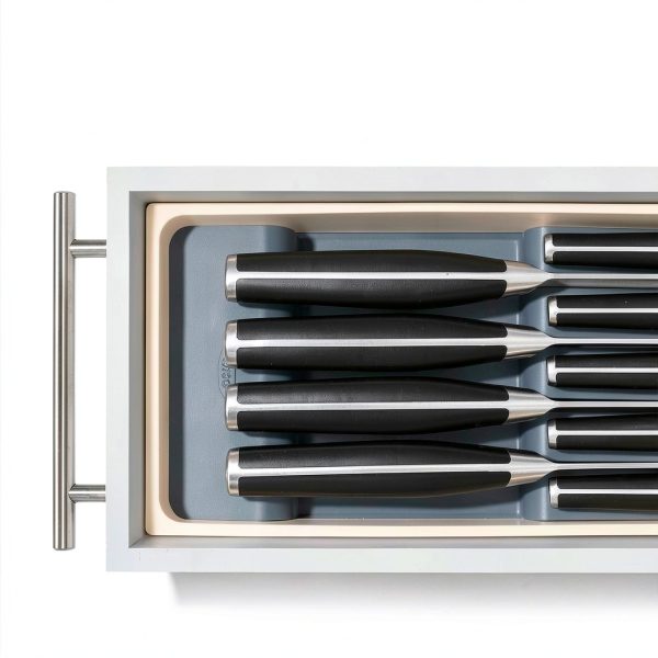 OXO Good Grips Compact Knife Drawer Organizer White Expandable-4