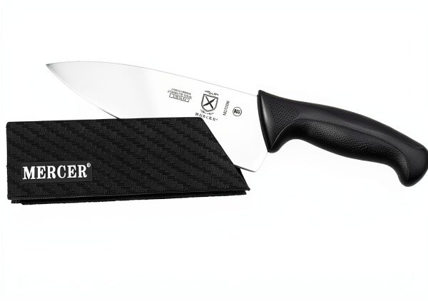 Mercer Culinary Felt Lined Knife Guard 8x2 Black ABS Protector-3