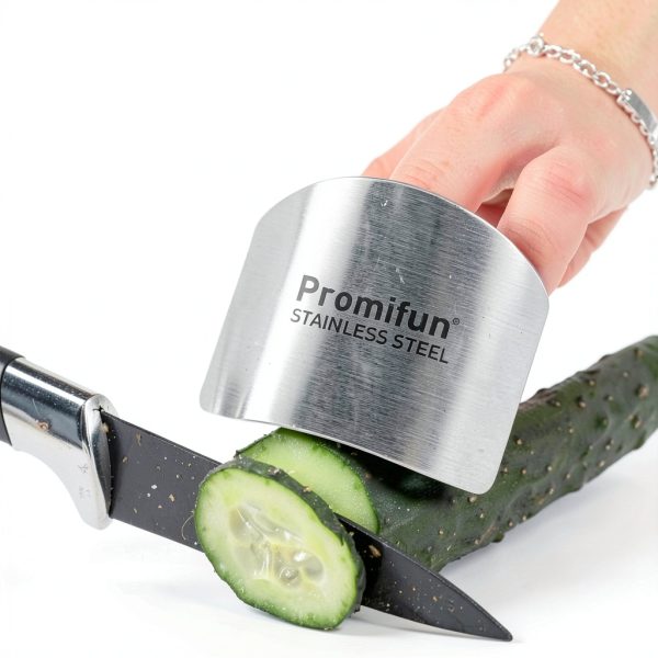 Finger Guards for Cutting Promifun Stainless Steel 4-Piece Knife Guard-5