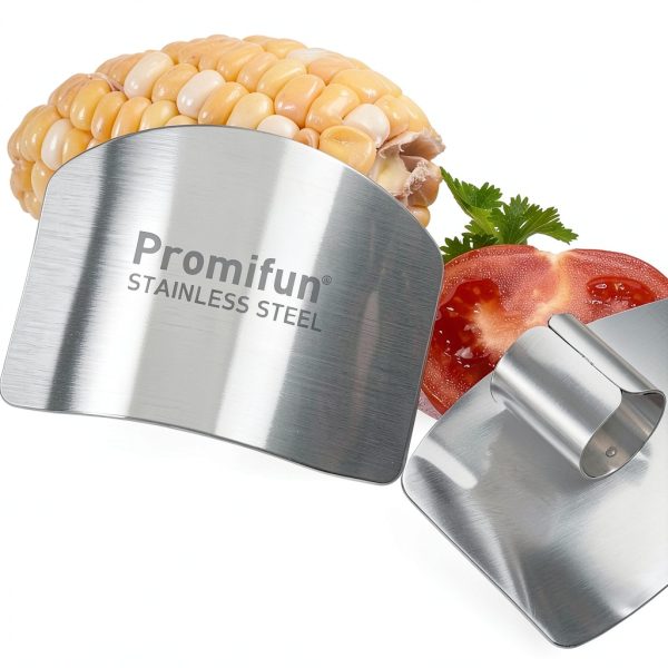 Finger Guards for Cutting Promifun Stainless Steel 4-Piece Knife Guard-4