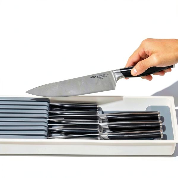 OXO Good Grips Compact Knife Drawer Organizer White Expandable-2